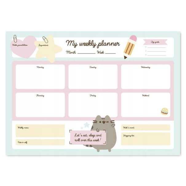 Pusheen Planner tygodniowy na biurko A3 [Foodie] [BPSA30002]